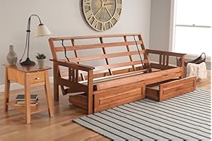 KODIAK FURNITURE Kodiak Futons Monterey Futon Frame with Drawers, Included, Barbados