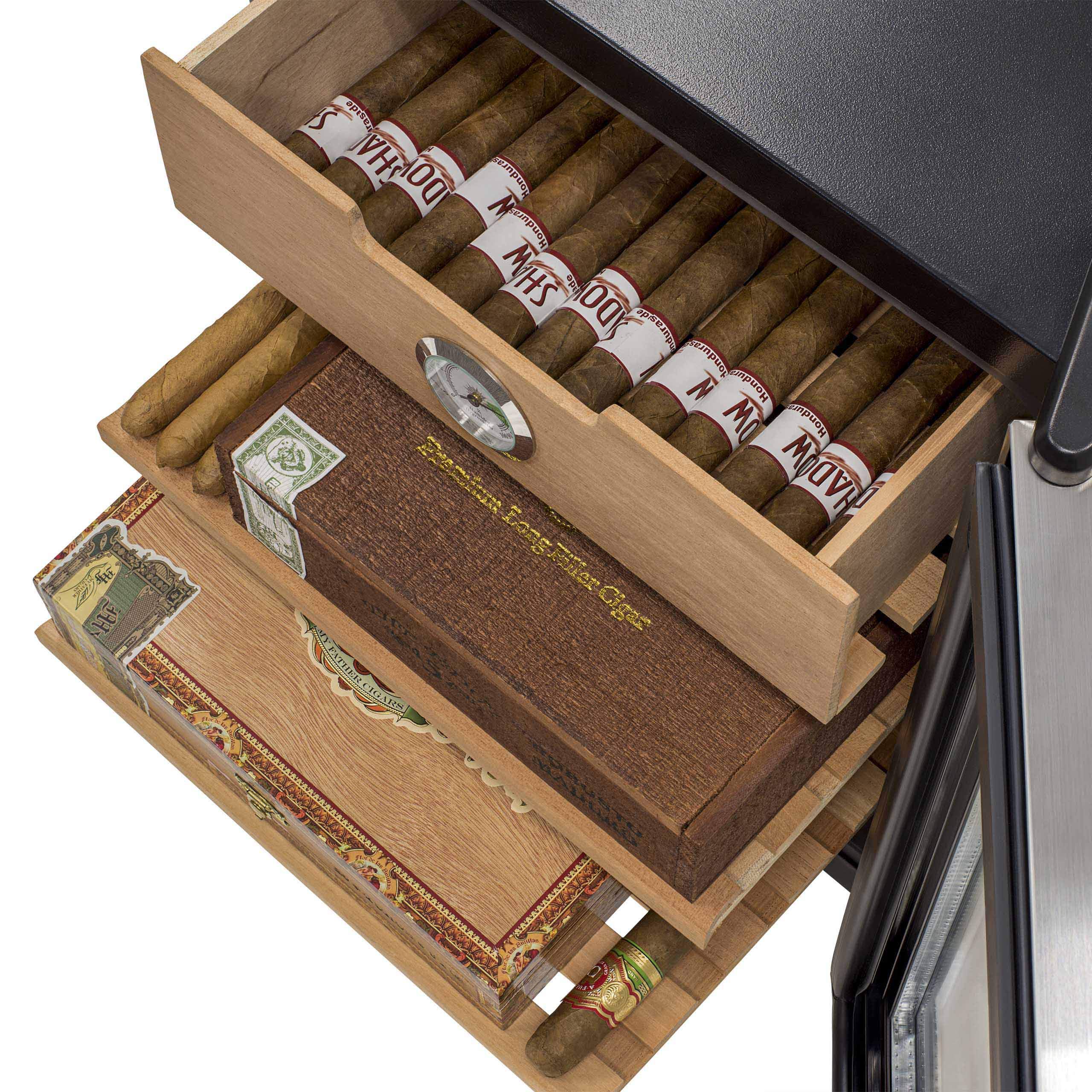 NewAir Cigar Humidor with 250 Cigar Capacity, Digital Cooler Includes Spanish Cedar Shelves, CC