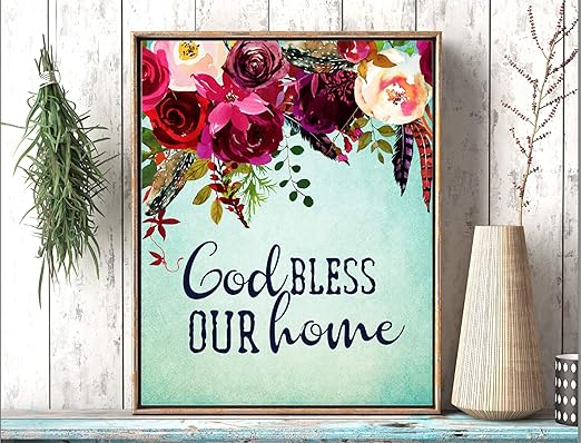 Amazon Com Malertaart Dios Bless Nuestro Hogar Imprimible Biblia