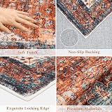 SHACOS Extra Long Hallway Runner Rug 60 x 305 cm Non Slip Red Boho view 2