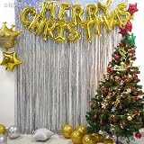 GREATRIL Silver Foil Fringe Curtain Backdrop 3.2 ft x 8.3 ft Pack of 2 view 5