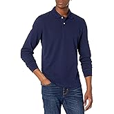 Amazon Essentials Long-Sleeve Polo Shirt for Men, Slim Fit Pique