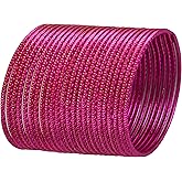 Touchstone "Colorful 2 Dozens Bangle Collection Indian Bollywood Golden Flakes Exotic Textured Colorful Designer Jewelry Bangle Bracelets Set of 24 in Gold Tone for Women.