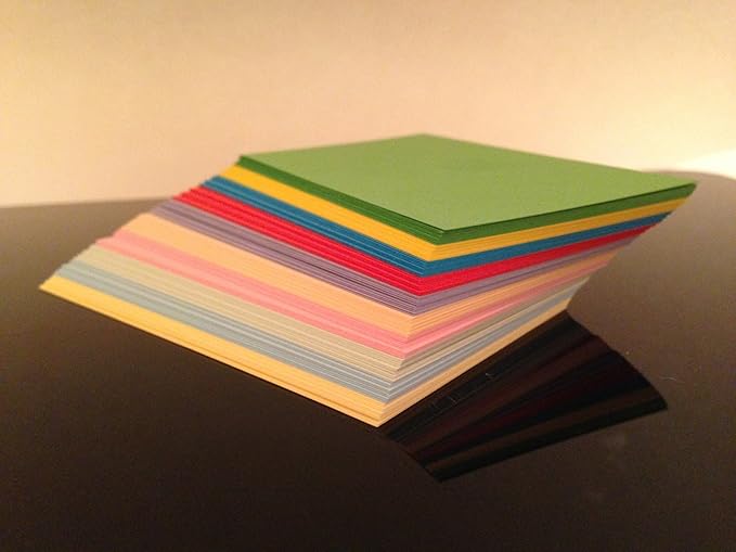 100 Blank Mixed Colour Square Flash Cards 160gsm (80x80mm) Amazon.co