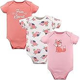 Hudson Baby Cotton Short Sleeve Bodysuits, 3 Pack Shirt