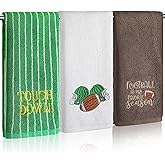 SmoothNovelty 3 Pcs Football Hand Towels for Bathroom Cotton Embroidered Rodeo Kitchen Towels 13.3 x 29.5 Farmhouse Decorative Absorbent Soft Cotton Gifts for Kitchen Dish Fast Drying Housewarming