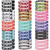 Pmormyy 45PCS WWJD Bracelet Pack for Women Men, Christian Jesus Wristbands Gifts, W.W.J.D Adjustable Bracelets What Would Jesus Do Bracelet