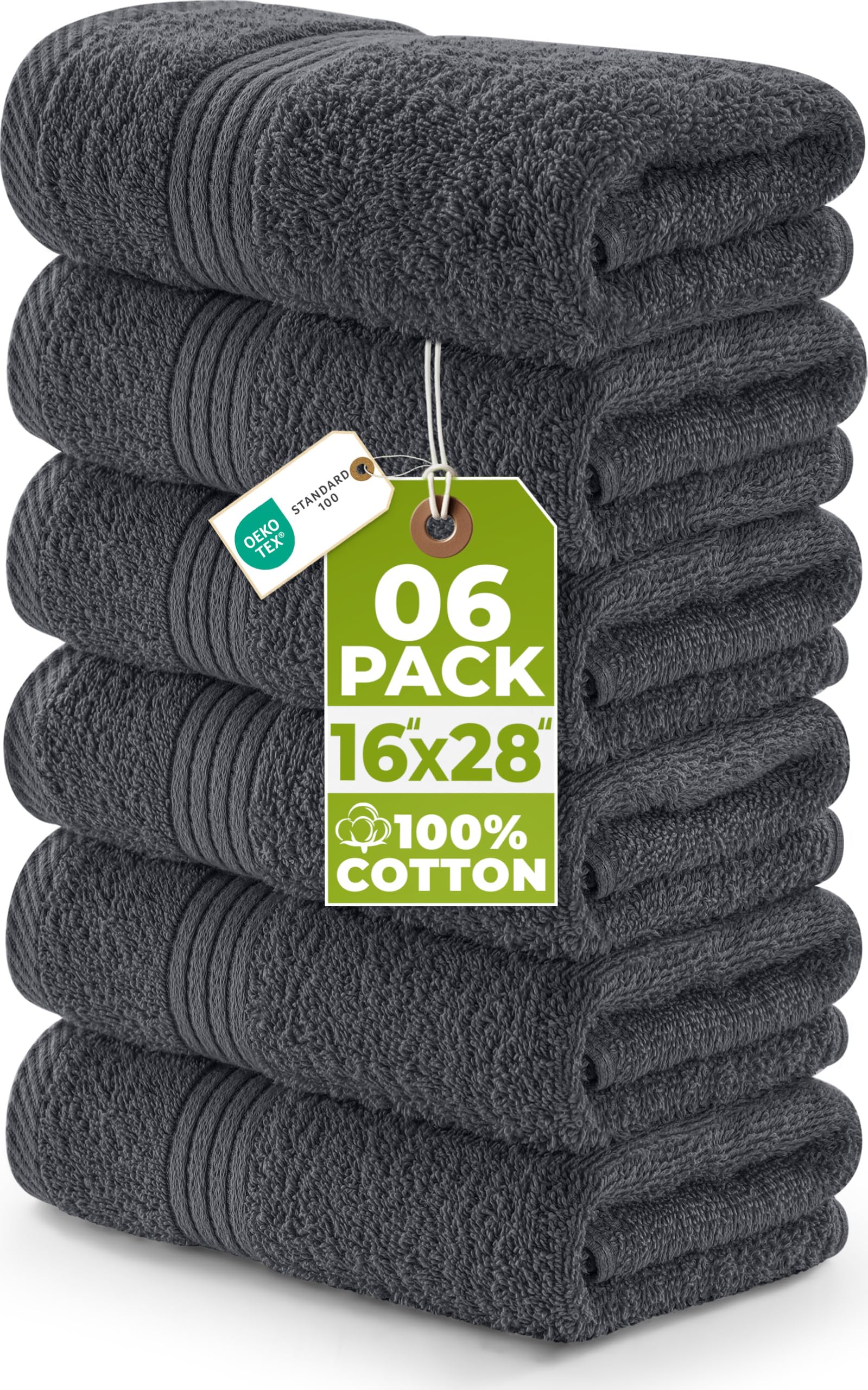 Utopia Towels Premium Hand Towels - 100% Combed Ring-Spun Cotton, Ultra Soft and Highly Absorbent, Thick Hand Towels 41 x 71 CM, Hand Towels (6-Pack)