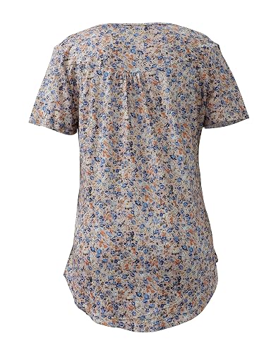 Zyyfly Women's Loose Fit Tank Top - Pleated Flowy Tunic With Leopard Print (Short Sleeve)