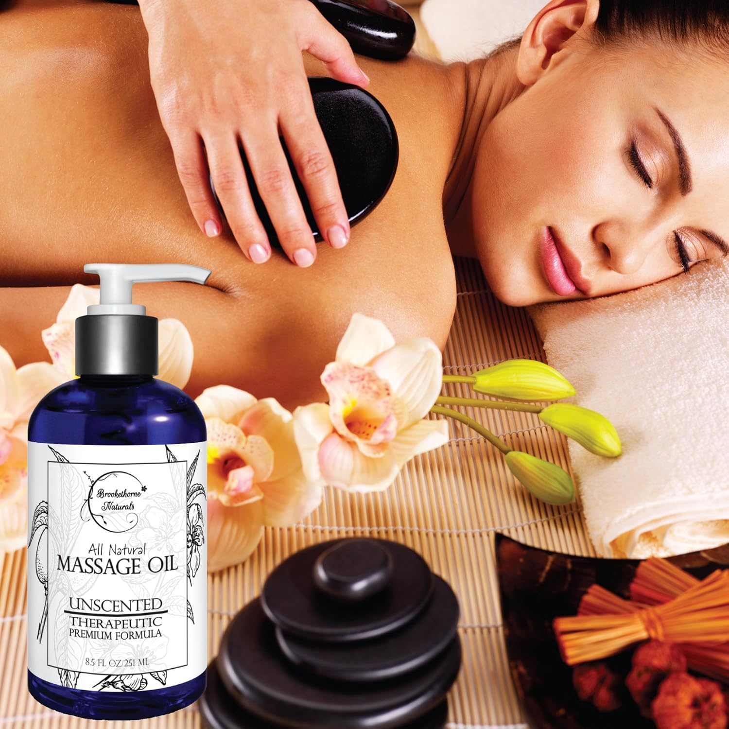 Almond Massage Oil – All Natural, Unscented Spa Quality Formula. Great for Massage Therapy, Body Massage & Therapeutic Massage – with Sweet Almond, Jojoba & Grapeseed Oils - 8.5oz: Health & Personal Care