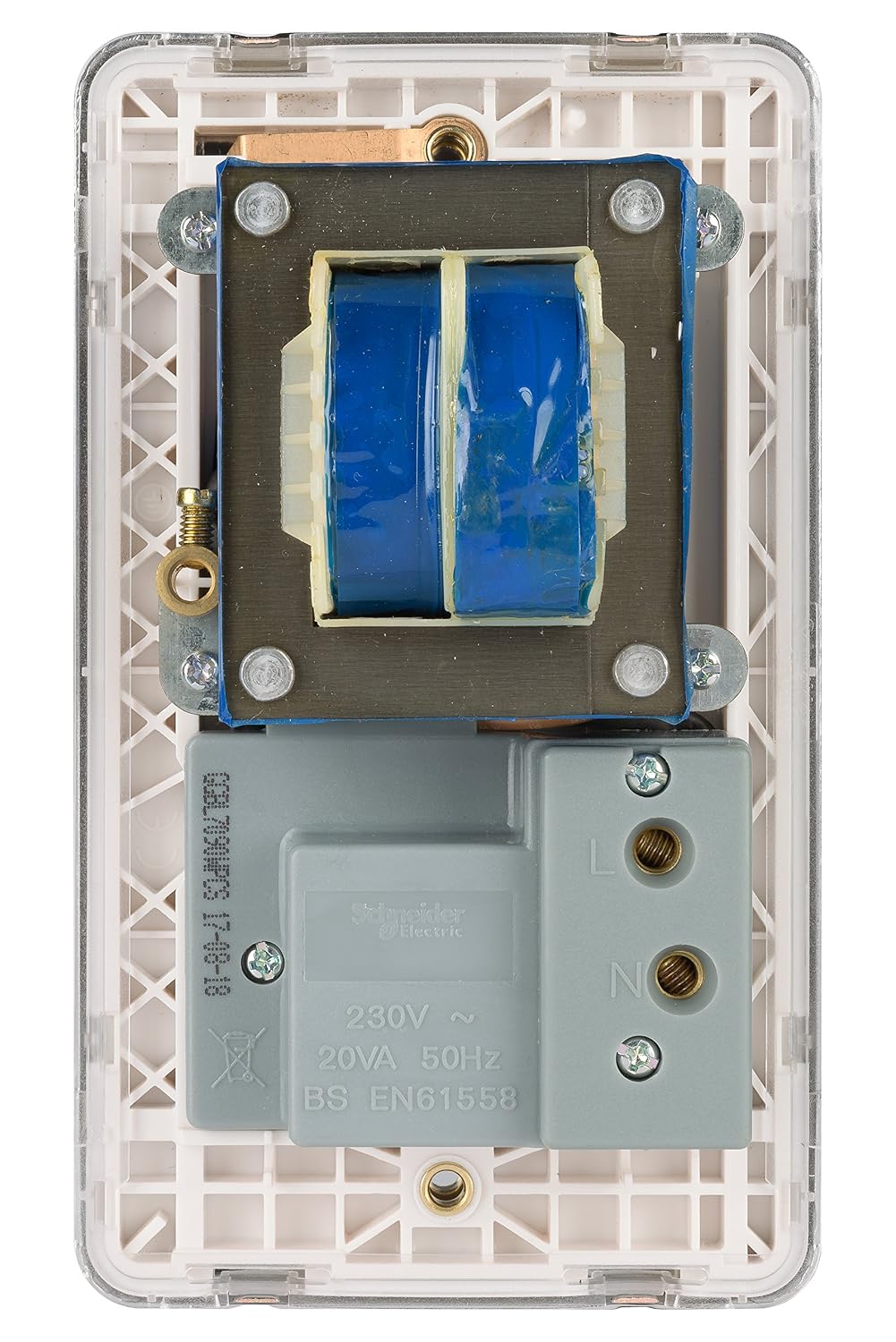 Schneider Electric Lisse Screwless Deco - Double Shaver Socket, Dual Voltage, 115/230V GGBL7090WPCS, Polished Chrome with White Insert - Image 5