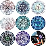 Weewooday 8 Pieces Metal Plate Mandala Flower Mount Metal Plate for Cell Phone Magnet Holder Magnetic Car Mount Compatible wi