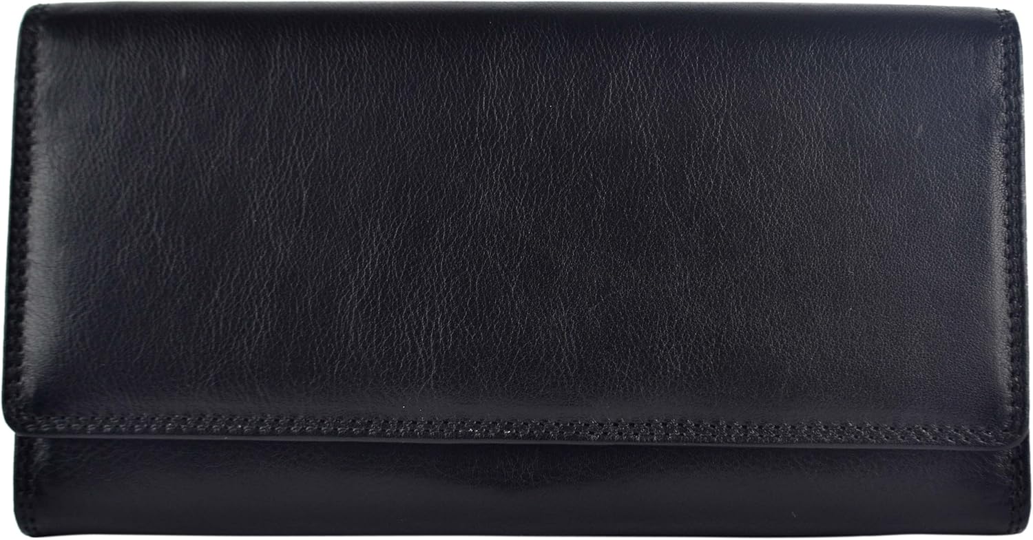 Visconti Ladies Larger Leather Purse Wallet Heritage Collection Gift Boxed (Black), Approx 18.5cm x 10cm x 3cm ( 7.25" x 4" x 1.25") - Image 4