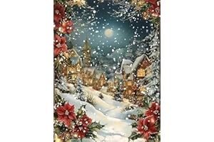 5DDIYART Christmas 5D DIY Diamond Painting Kits for Adults, Christmas Snow Scenery Diamond Art Kits for Beginners, Full Drill Winter Dot Painting Gem Art Kits for Home Wall Decor11.8 x15.7 Inch