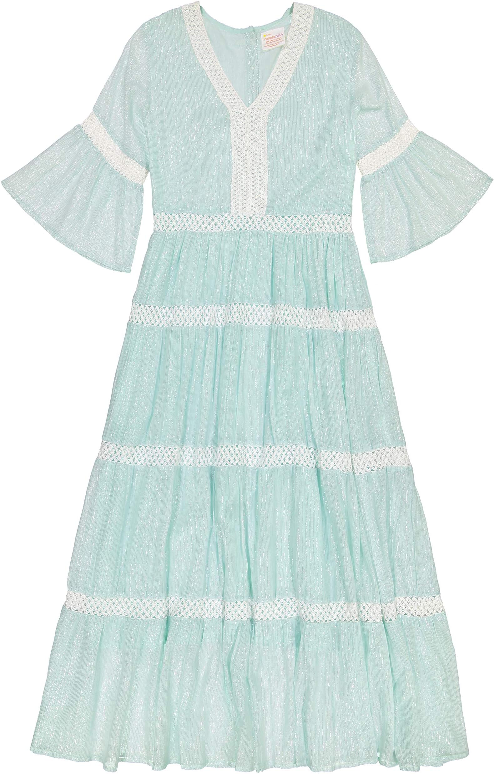 Women's Mara Dress Metallic Stripe Aqua