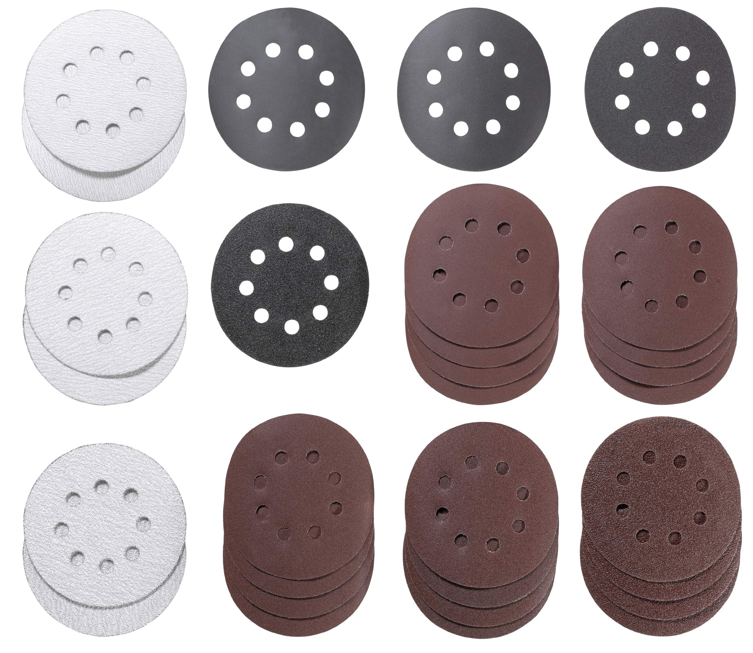 kwb 30-Piece Sanding Disc Set Ø 125 Mm in Various Grit Sizes for Universal Use and All Common Random Orbital Sanders