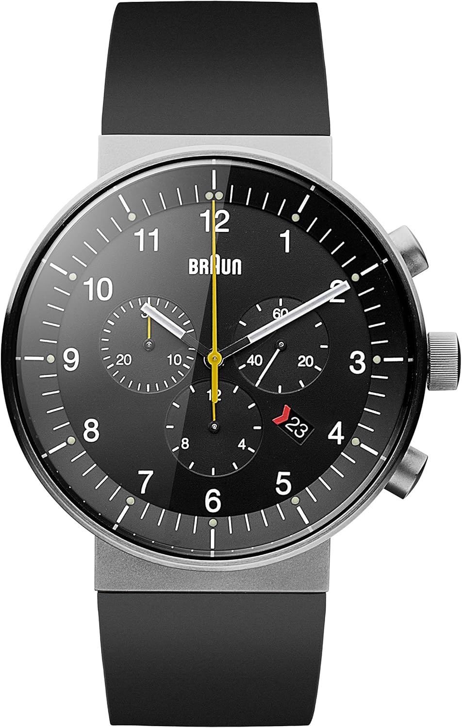 Braun Men's Quartz Analogue Display Watch with Black Dial and Black Rubber Strap Amazon.co.uk