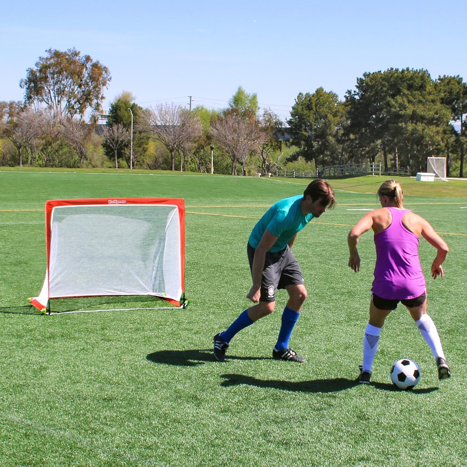 GoSports Premier Portable Pop Up Soccer Goals for Backyard - Kids & Adults - Available in 4' and 6' Sizes : Sports & Outdoors
