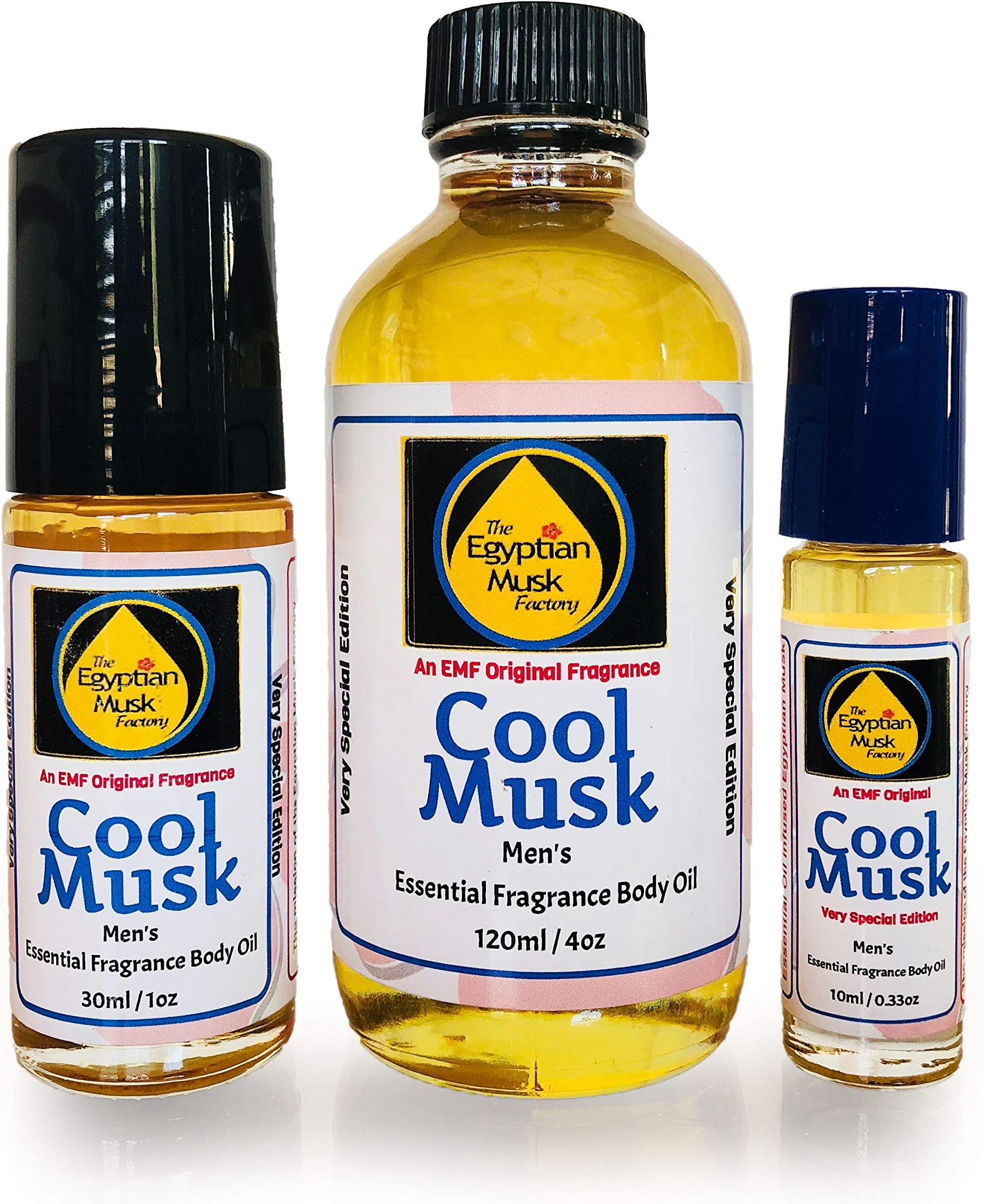 The Egyptian Musk Factory by WagsMarket - Cool Musk Perfume Oil for Men, Essential Oil Infused Egyptian Musk Oil, Choose from 0.33oz Roll On to 4oz Glass Bottle (0.5oz Glass Bottle (0.33oz Roll On)