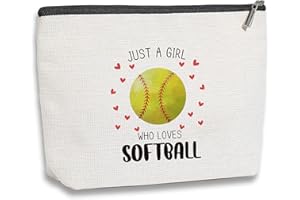 kdxpbpz Softball Gifts Makeup Bag Inspirational Gifts for Women Her Softball Lovers Mom Sister Birthday Gifts for Female Coworker Friend BFF Besties