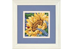 Dimensions Needlepoint Kit, Sunflower and Ladybug Floral Needlepoint, 5" x 5"