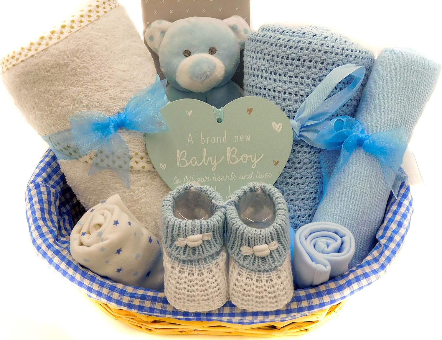 Newborn Baby Boy Gift Hamper Basket, Blue, Free Delivery Amazon.co.uk