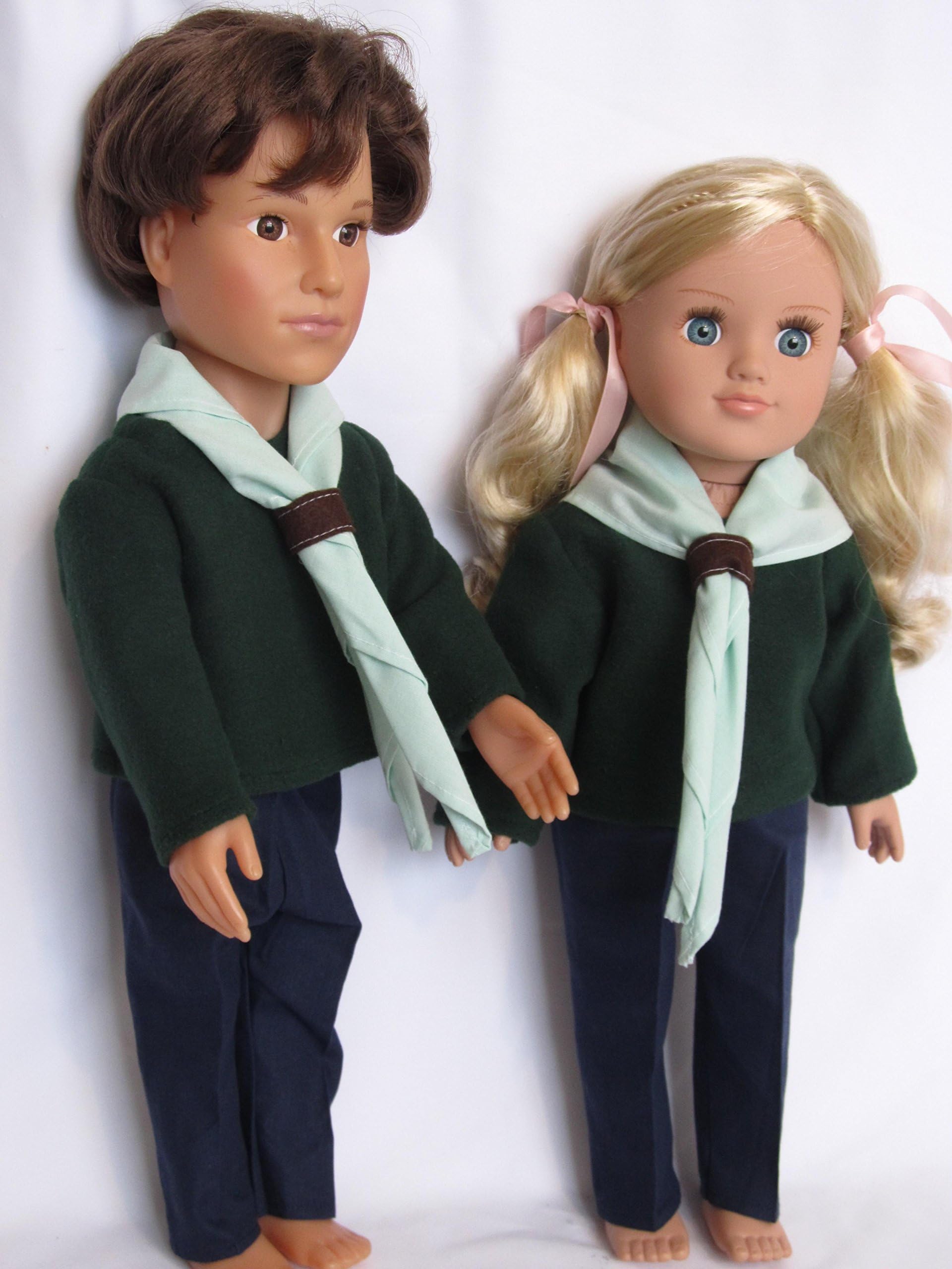 Dollies Boutique Cub Scout uniform now with black boots to fit Designafriend girls, Josh and Hudson; Our Generation, Sindy and other 18" dolls