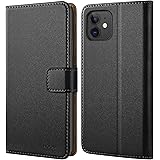 HOOMIL MagFlip Series Designed for iPhone 11 Case, Premium Leather Flip Wallet Phone Case with Card Holder - Black