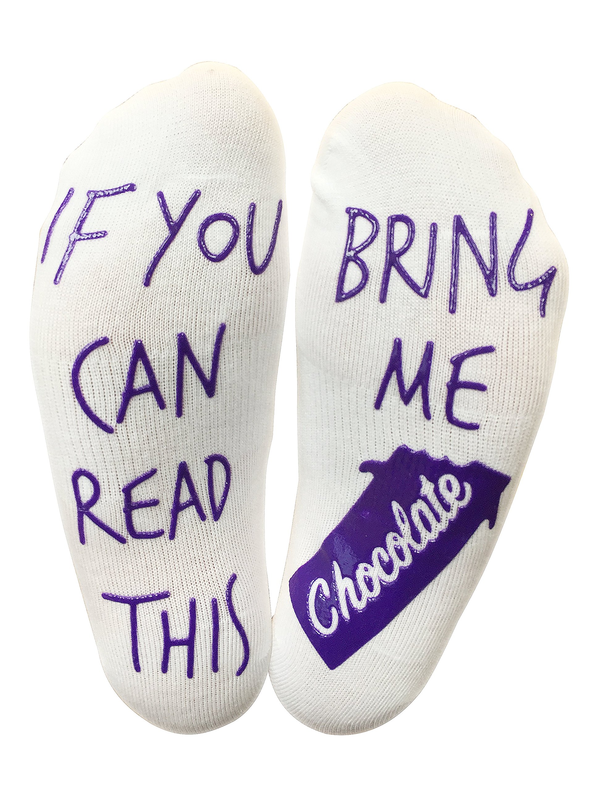 'If You Can Read This Bring Me Chocolate' Funny Socks for a Chocolate lover
