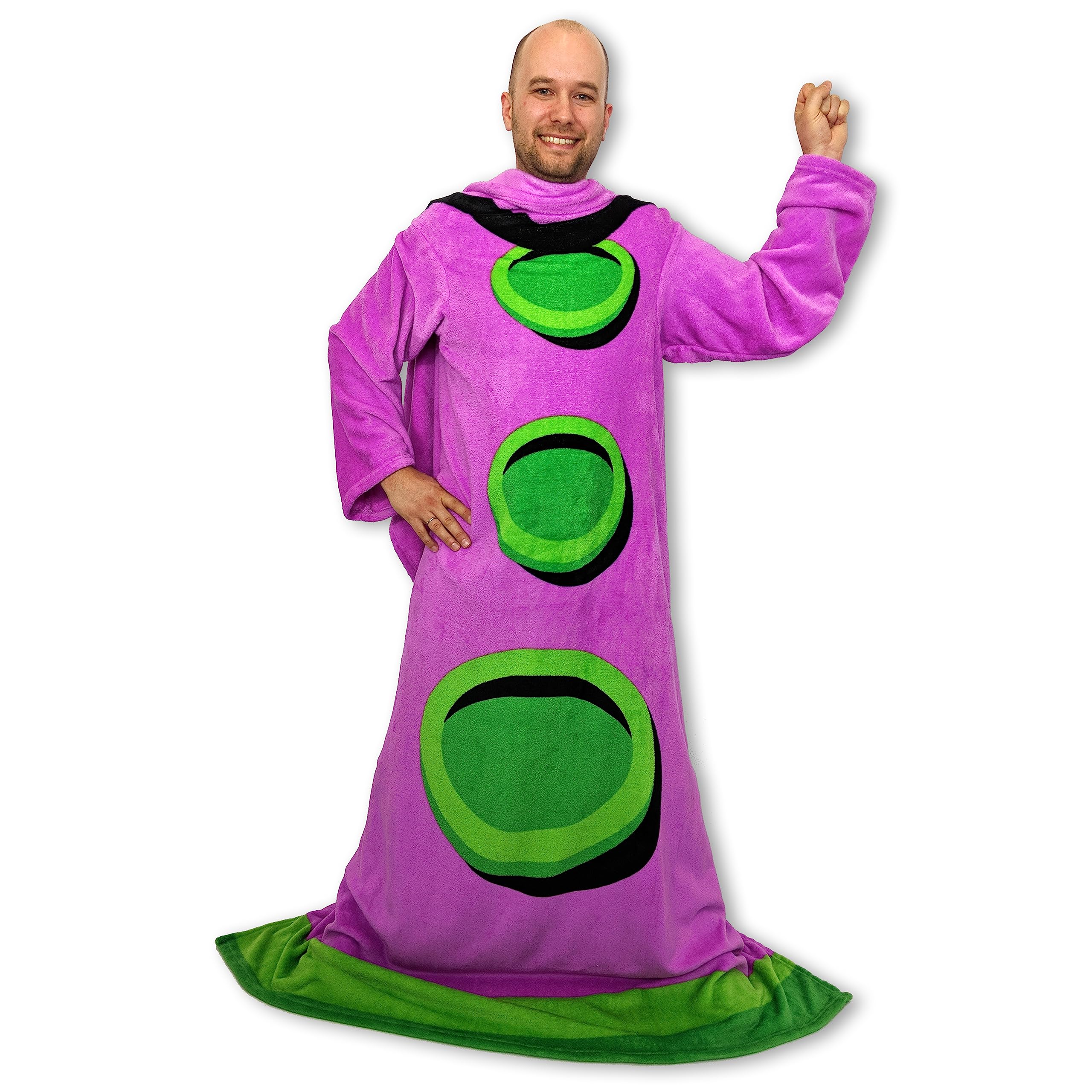 getDigital Purple Tentacle Wearable Throw Blanket with Sleeves - Cozy Fleece Blanket for Adults - Funny Merchandise inspired by the Retro PC-Game Day of the Tentacle - One Size 200 x 140 cm
