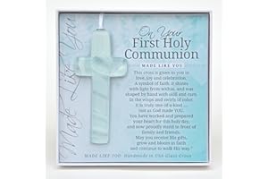 The Grandparent Gift Co. Handmade Glass Cross: First Communion Gift