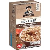 Quaker, High Fiber Instant Oatmeal, Maple Brown Sugar, 8 Ct