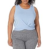 Amazon Essentials Women's Soft Cotton Knot Front Cropped Yoga Tank (Available in Plus Size)