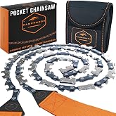 Pocket Chainsaw Survival Gear and Supplies - Orange Strap Hand Chain Saw | Hand chainsaw, Wire saw, Prepper supplies, Camp saw, Pocket saw, Bushcraft tools, Backpacking saw