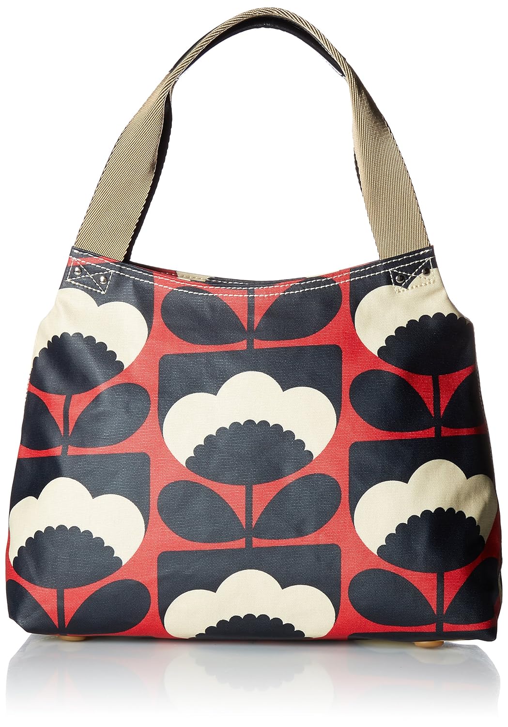 Orla Kiely Women's Classic Zip Shoulder Bag Handbag, Red (Poppy), 35x25