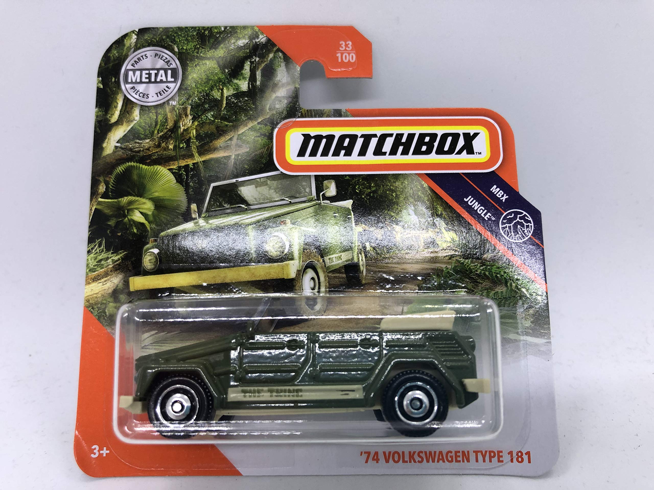 Matchbox Metal 33/100 '74 Volkswagen Type 181 Green (Short Card) MBX Jungle