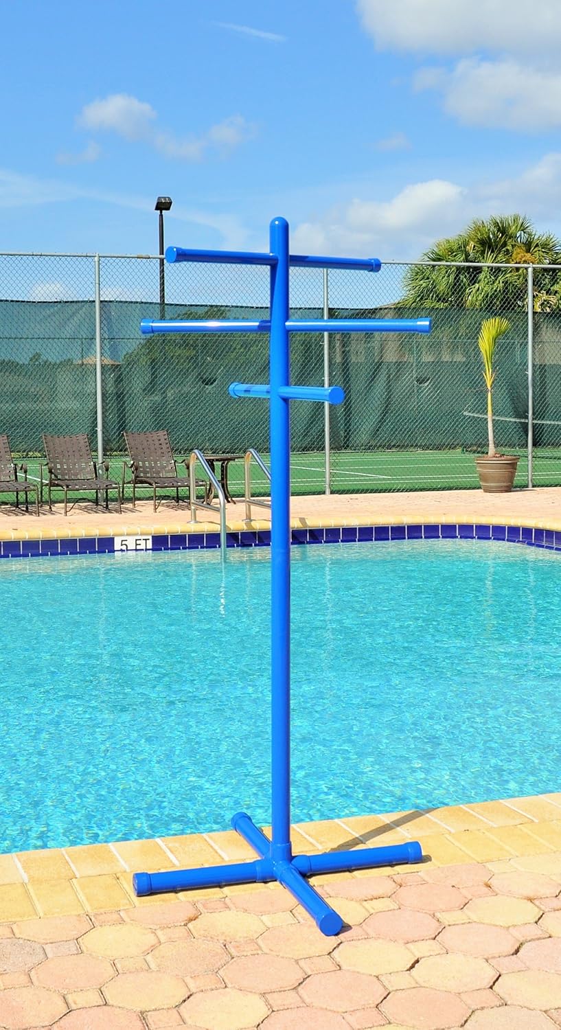 Pool & Spa Towel Rack Blue Premium Extra Tall Towel Tree