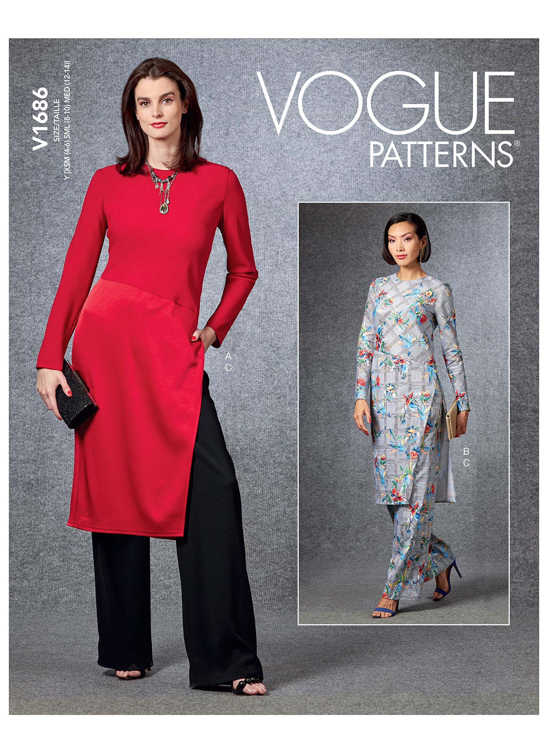 Vogue Pattern V1686ZZ Misses' Tunic & Pants ZZ (LRG-XLG-XXL), Paper, Various