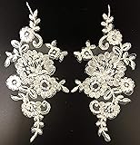 PEPPERLONELY 1 Pair Off White Embroidered Flower