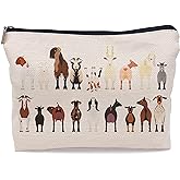 Lacosu Cartoon Various Breeds of Goats Group Makeup Bag Cosmetic Zipper Pouch Toiletry Bags,Funny Goat Gifts for Lovers Women