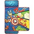 Jay Franco Marvel Super Hero Adventures Avengers Nap Mat - Built-in Pillow and Blanket Featuring Captain America - Super Soft Microfiber Kids'/Toddler/Children's Bedding, Age 3-5