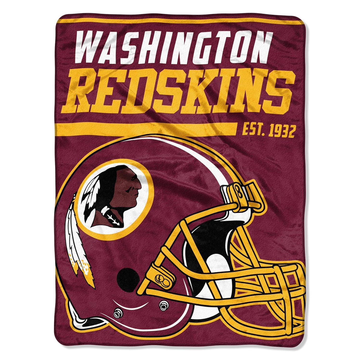 The Northwest Company NFL Washington Redskins Blanket46x60 Micro Raschel 40 Yard Dash Design Rolled, Team Color, 46"x60"