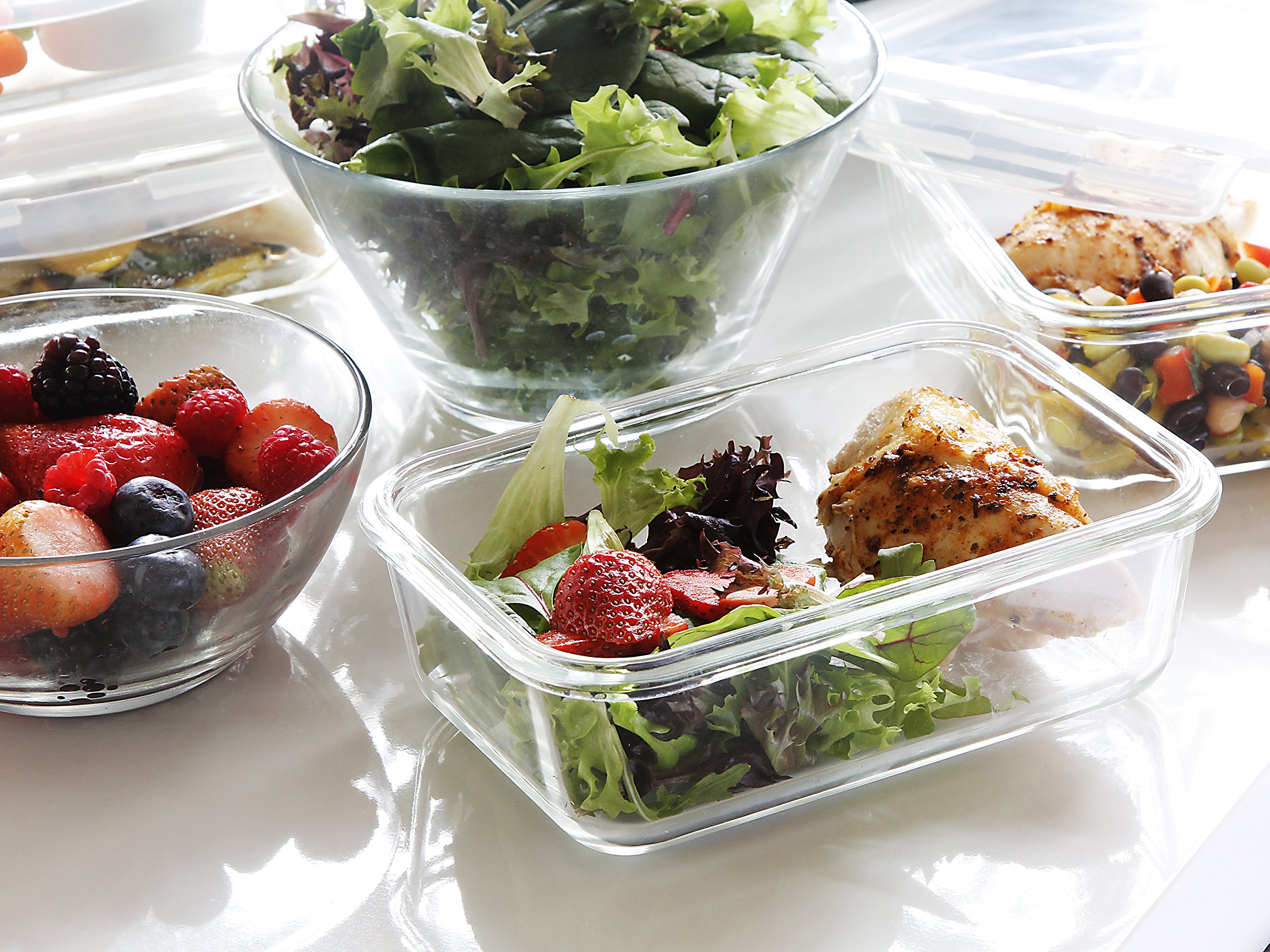 Glass Meal Prep Containers (4 Pack, 35 oz) Food Storage Containers