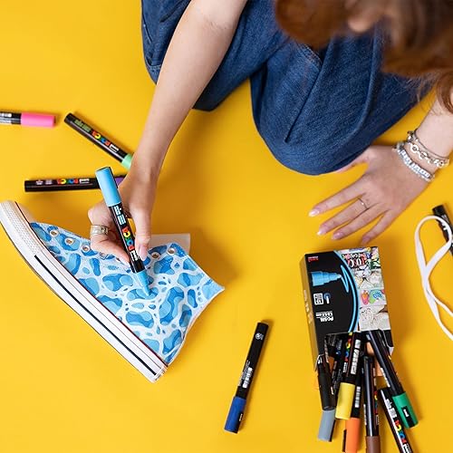 Posca Paint Markers Set of 15; Complete Color Range of 7M Broad