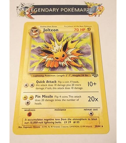 英語版初期 ポケモンカード Jolteon holo 4/64 JOLTEON - 4/64