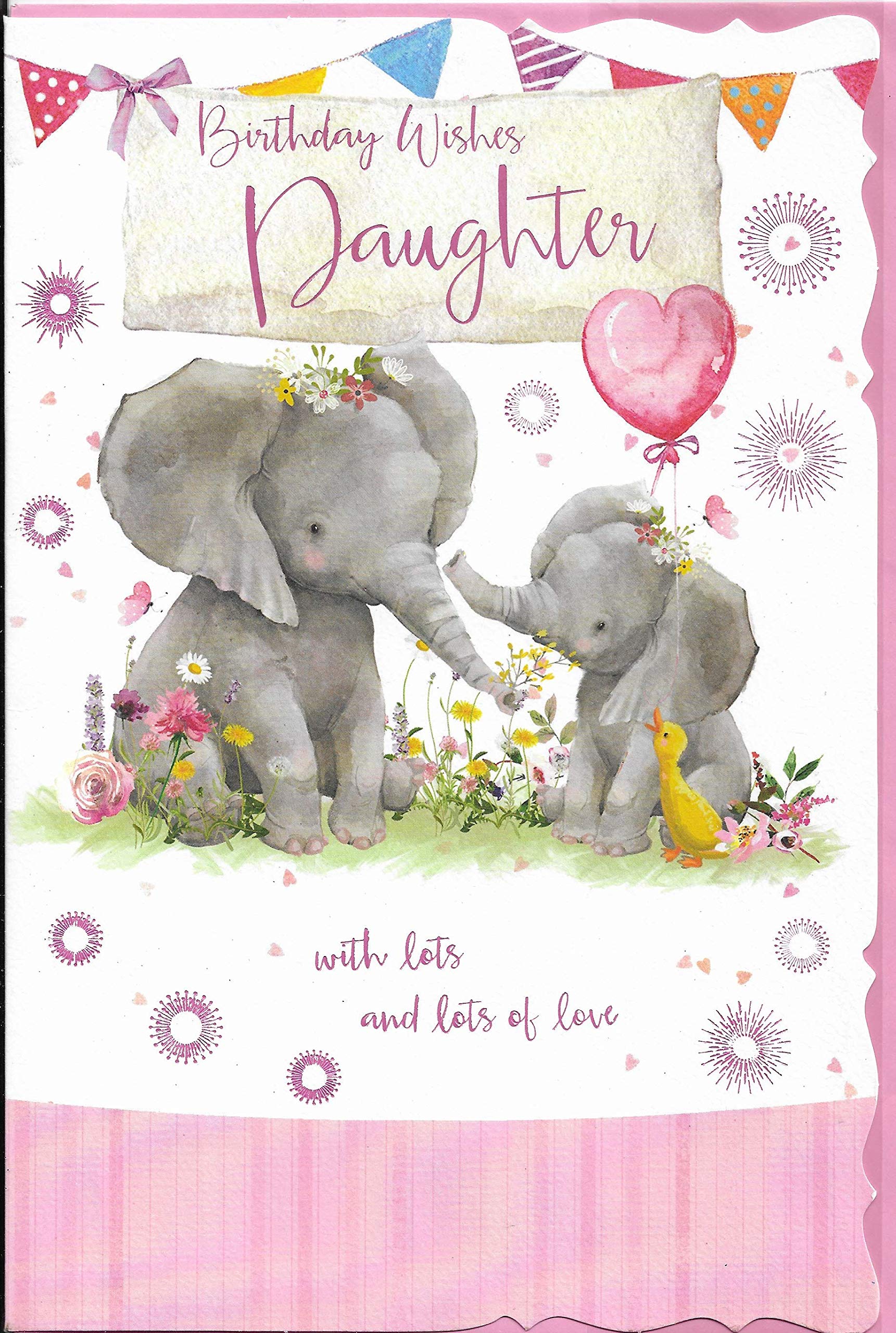 Cute Daughter Birthday Card***Baby Elephant**9 X 6 INCHES**AC2*