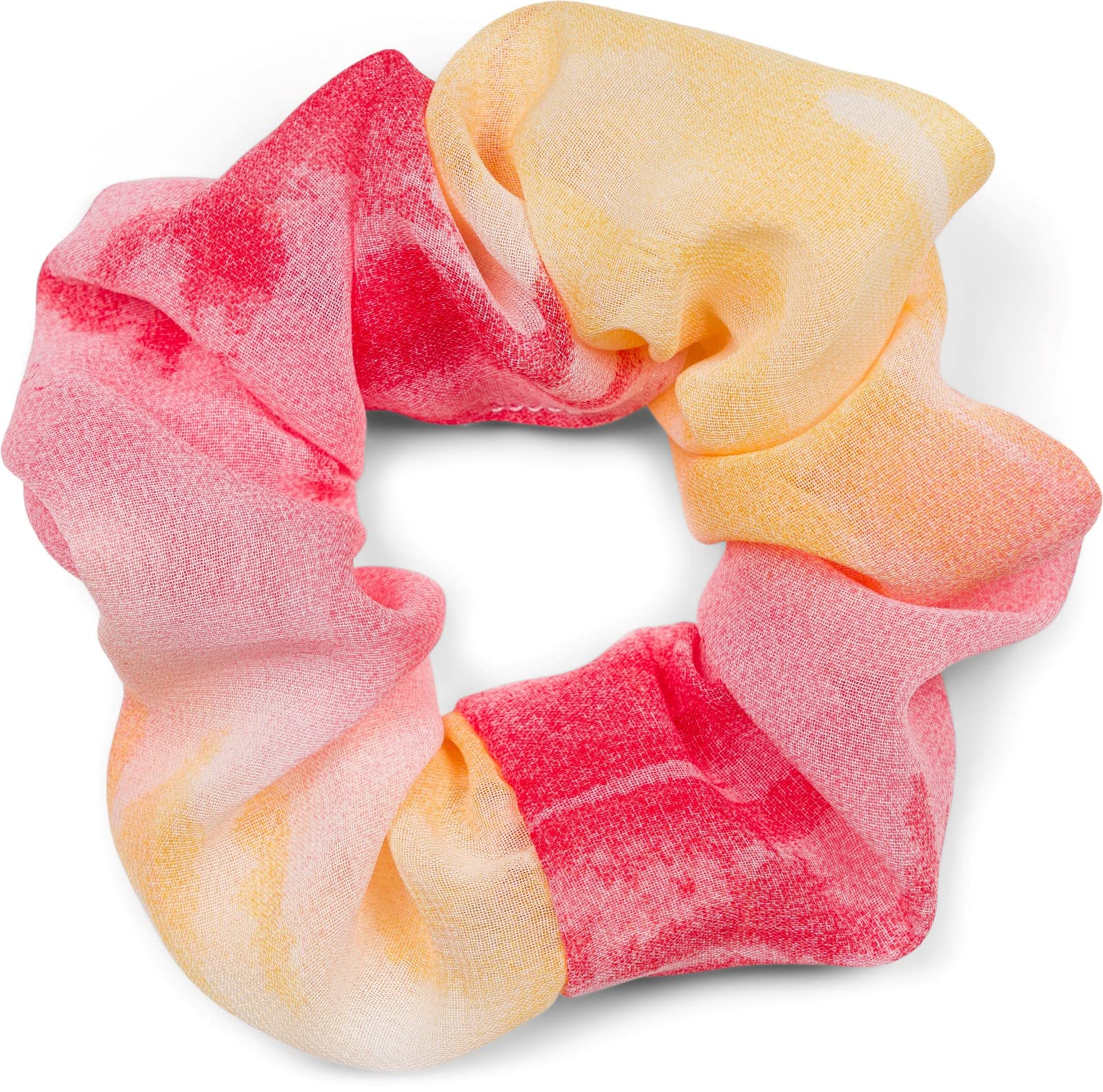 styleBREAKER Ladies XXL hair tie with colourful gradient pattern, elastic, scrunchie retro style, braid 04027039, Colour:Red-Yellow