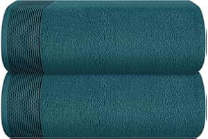 Belizzi Home Cotton 2 Pack Oversized Bath Sheet 35 x 70, Large Bath Sheet, Ultra Absorbent, Compact, Eco-Friendly and 100% Recyclable, Quick Drying and Lightweight Towel - Teal