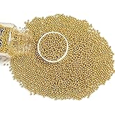 Homipooty Nonpareils Sprinkles Edible Gold Pearl Sugar Sprinkles 110g/3.88oz 2mm Mini Gold Pearls Baking Cakes Cupcake Topper and Cake Decorations for Valentines Day Halloween Christmas