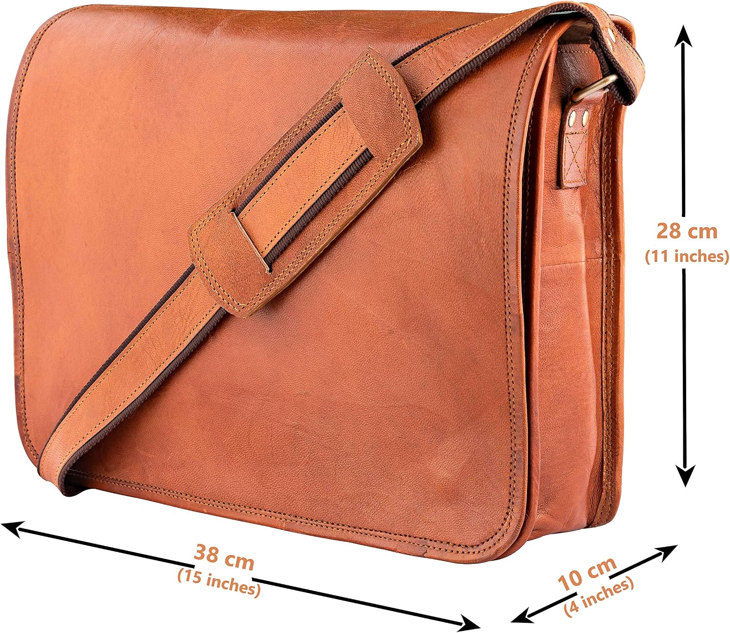 15 inch Urban Leather Executive Business Bag for Men Women Handmade Vintage Brown Laptop Messenger Shoulder Bag Mens Satchel Work Bags - Image 3